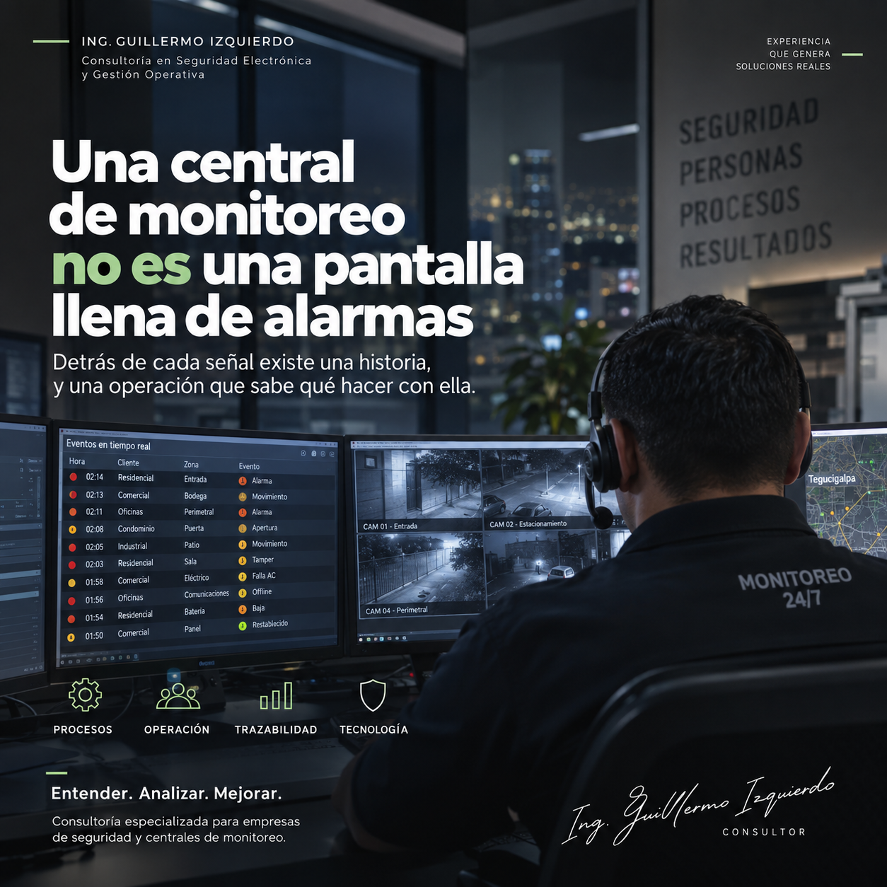 Una central de monitoreo no es una pantalla llena de alarmas